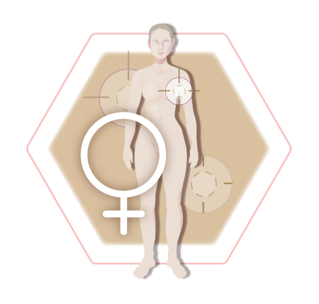 Frau Körperregionen Icon Illustration